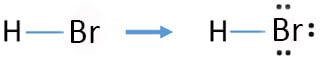 mark  lone pairs on atoms in HBr